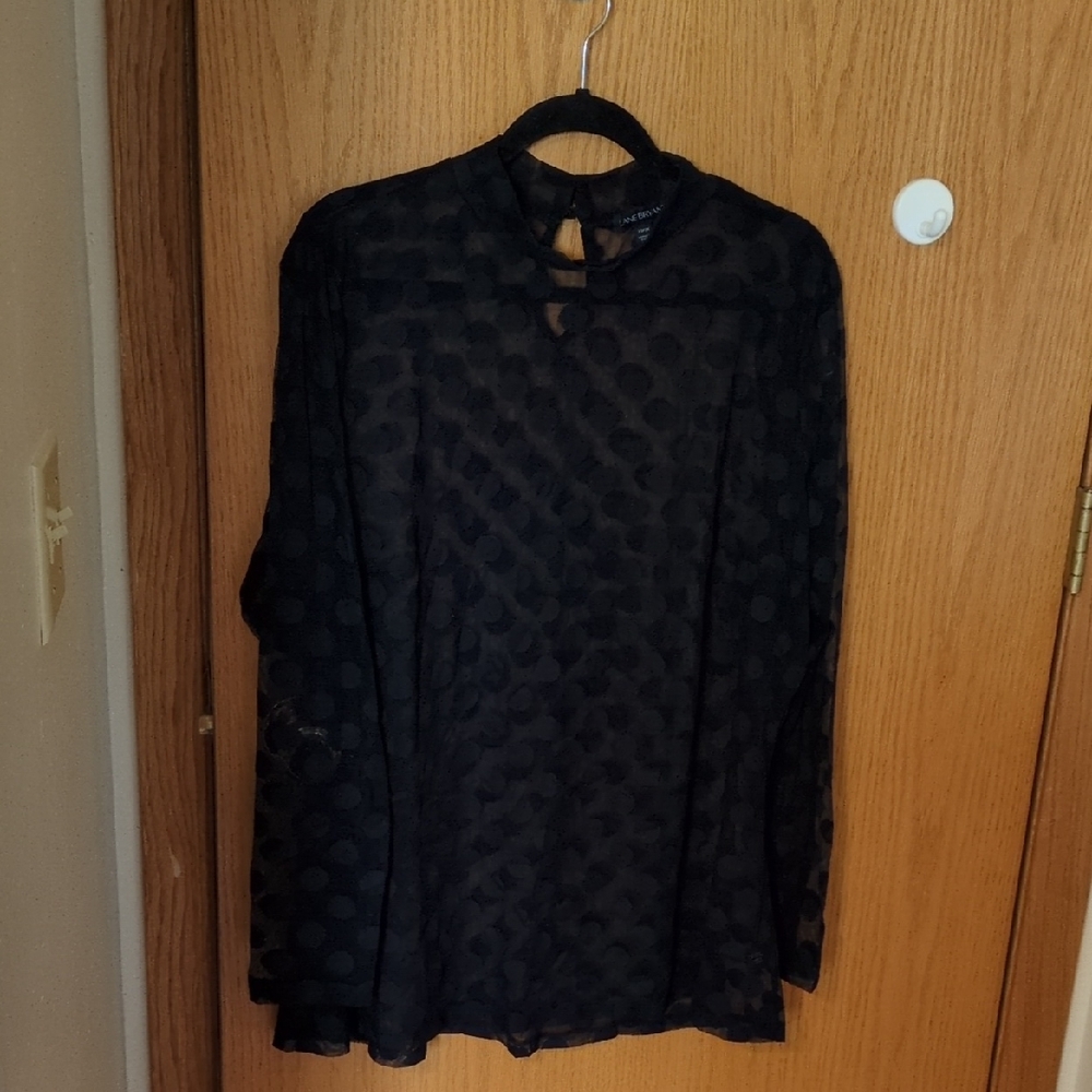 Lane Bryant Black Sheer Blouse
